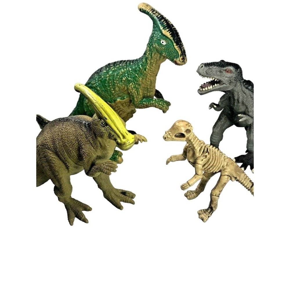 Mixed Lot Hard Plastic Dinosaurs Small Action Figure Toys Animals Lot of 4